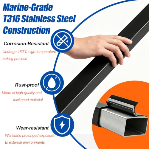 Stainless Steel T304 Black Handrail for Cable Railing
