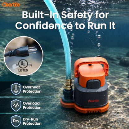 Submersible Utility Water Pump (1/4 HP Sump Pump)