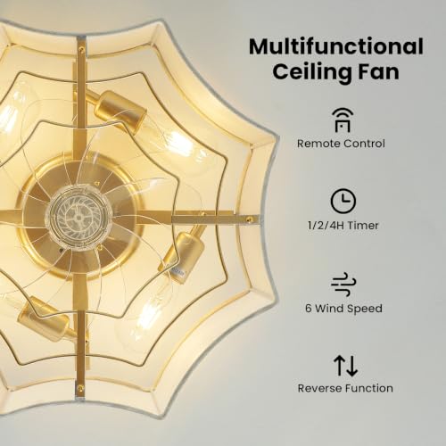 Boho Ceiling Fan with Light