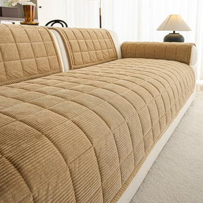 Couch Covers for Sectional Sofa (Light Brown / 1PC/35"X94")