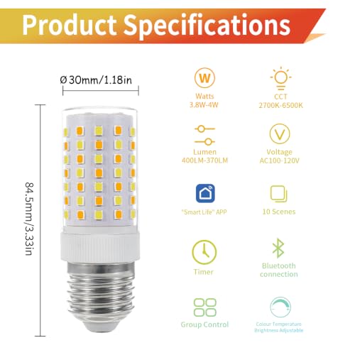 Smart E26 LED Bulbs with Remote Control and App Control