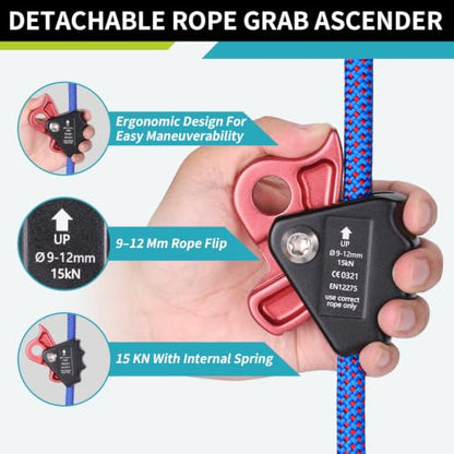 1/2" X 8/10/12 FT Flip Line Kit,Arborist Positioning Lanyard Kit with Triple Lock Carabiner Adjustable Positioning Rope for Fall Protection, Arborist, Tree Climbers, Fall Protection