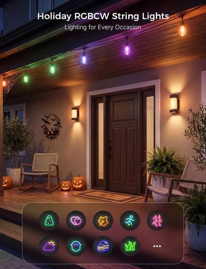 Smart Outdoor String Lights 49FT (49FT)