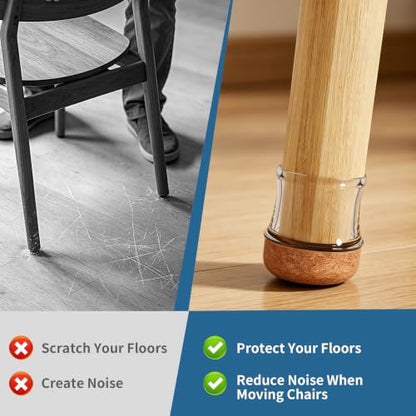 24 Pcs Silicone Chair Leg Floor Protector