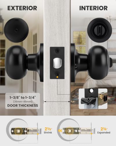 Matte Black Door Knobs (Black)