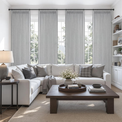 Extra Long 108 Inch Pinch Pleated Blackout Curtains 2 Panels (Lightgrey / 50"W x 108"L (Pack of 2))