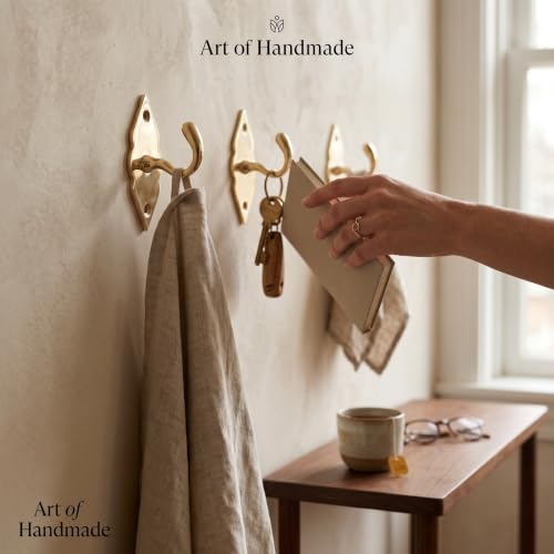 Unlacquered Handmade Brass Hooks