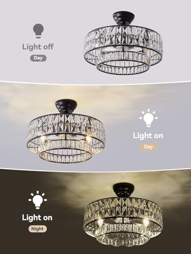 20" Gold Fandelier Ceiling Fan with Light