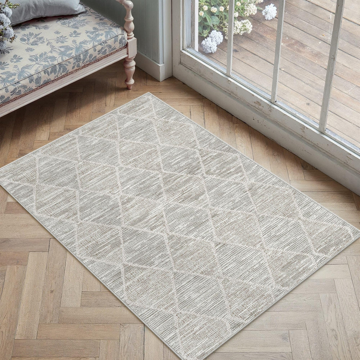 2x3 Area Rugs Grey Washable Entryway Rug (L| Grey / 2' x 3' (Rectangular))