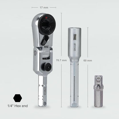 EDC Flex Head Ratchet Wrench with T