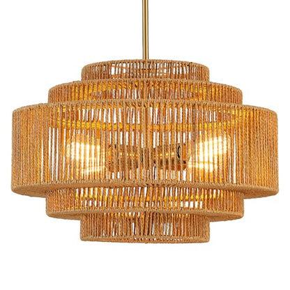 Hand Woven Rattan Chandelier