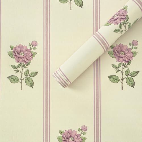 Peel and Stick Wallpaper Stripe Wall Paper Floral Contact Paper Vintage Farmhouse