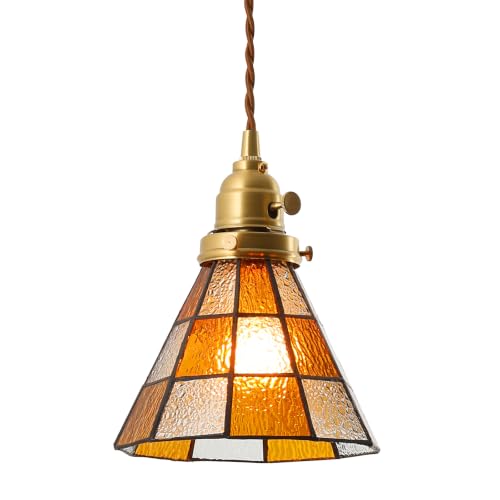 Pendant Light with Stained Glass Lmapshade