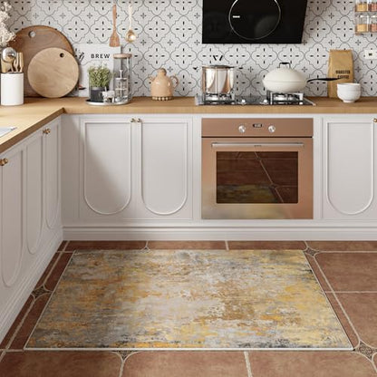 Abstract Washable Area Rugs for Living Room Bedroom Hallway Kitchen Entryway Runner