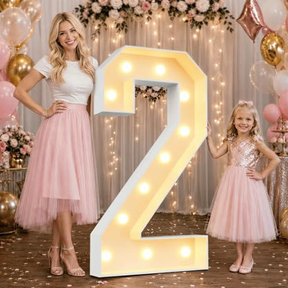2.4FT Warm White Marquee Light Up Numbers