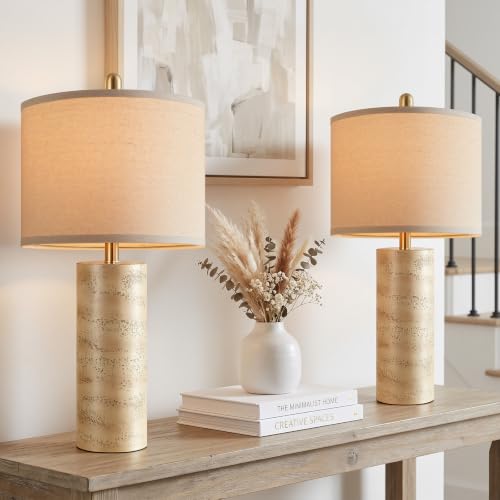 26'' Resin Table Lamps with Stone Look