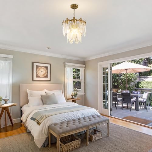 Gold Glass Chandelier