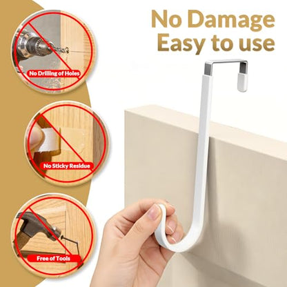 Over the Door Hooks (White, 8 " Long)