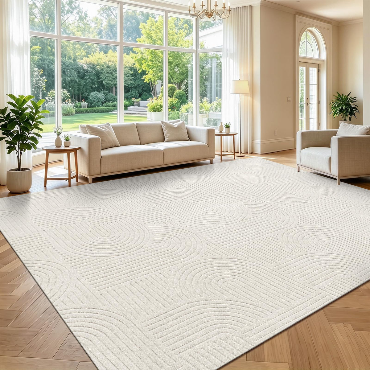 9x12 Area Rugs for Living Room (9' x 12' (Rectangular) / Cream)