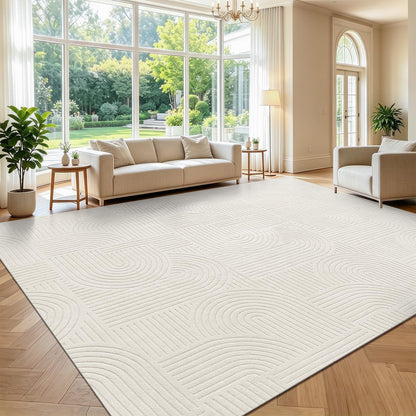 9x12 Area Rugs for Living Room (9' x 12' (Rectangular) / Cream)