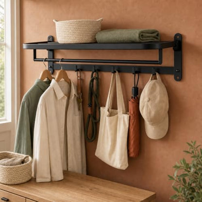Foldable Towel Rack with Shelf