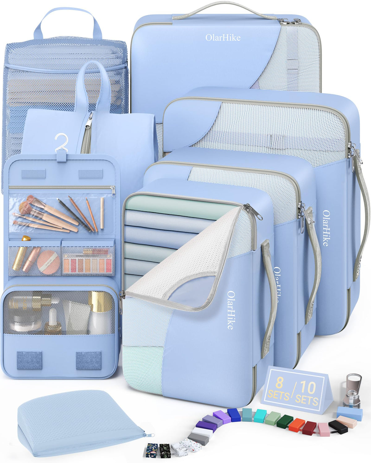 Packing Cubes for Travel (07 Light Blue)