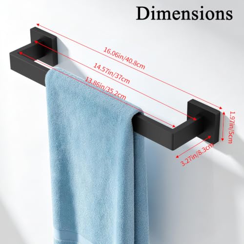 Towel Bar Black Wall Mount Towel Holder for Bathroom Kitchen