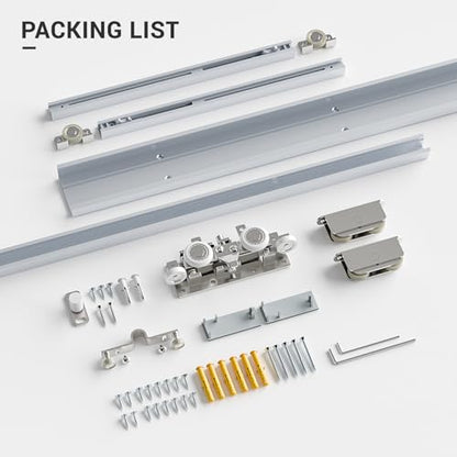 Concealed Sliding Barn Door Hardware with Soft Close Mechanism