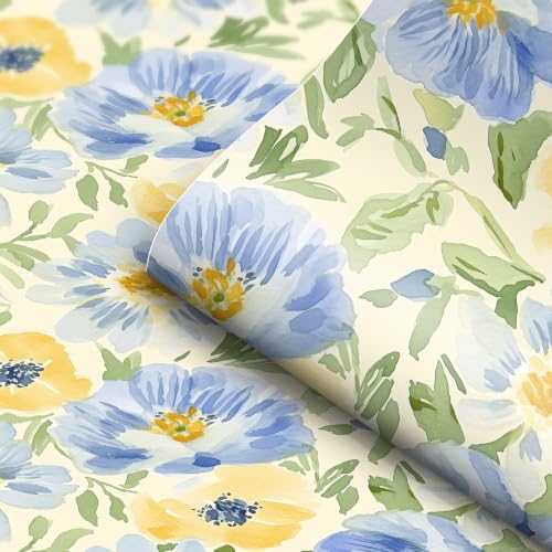 Watercolor Floral Peel and Stick Wallpaper Vintage Botanical Contact Paper