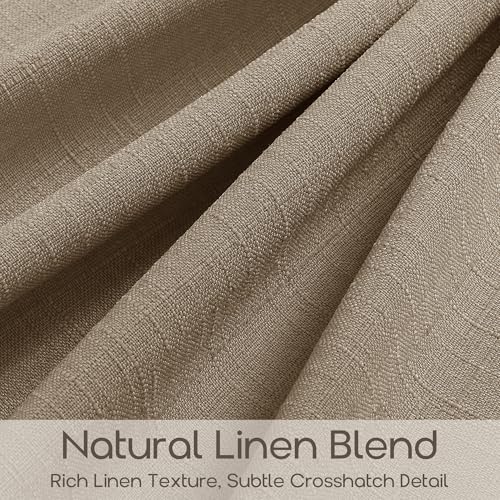 Memory Training 92 Inch Pinch Pleated Linen Light Filter Curtains Dark Flax (Dark Flax / 40"W x 92"L (Pack of 2))