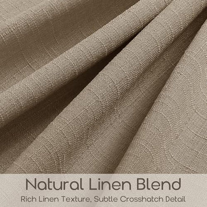 Memory Training 92 Inch Pinch Pleated Linen Light Filter Curtains Dark Flax (Dark Flax / 40"W x 92"L (Pack of 2))
