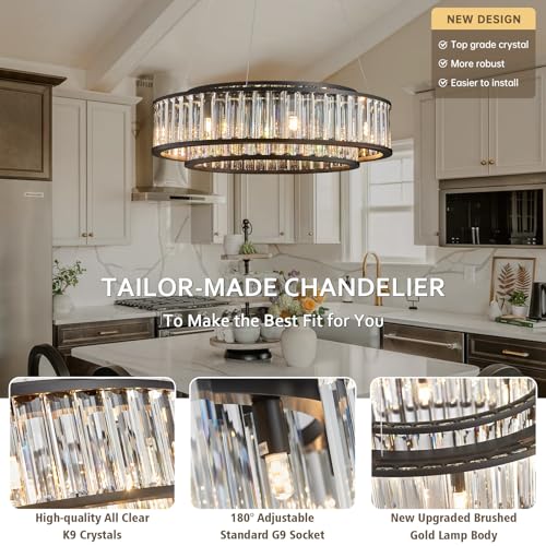 Modern Round Crystal Chandeliers Lighting Fixture