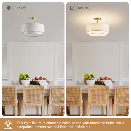 16" Semi Flush Mount Ceiling Light