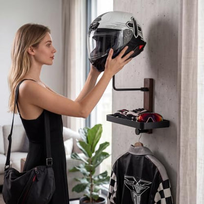Helmet Holder Wall Mount with Shlef