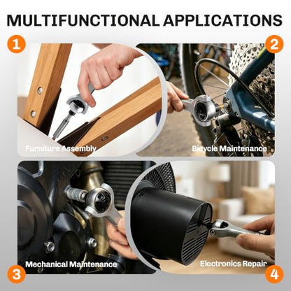 Magnetic Ratchet Screwdriver Set with Detachable Handle