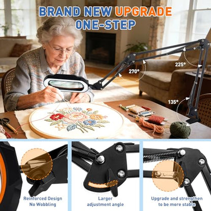 12X Ultra Long Magnifying Glass with Light and Clamp
