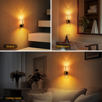 Night Light Flameless Candle Night Lights Plug into Wall (Crystal)