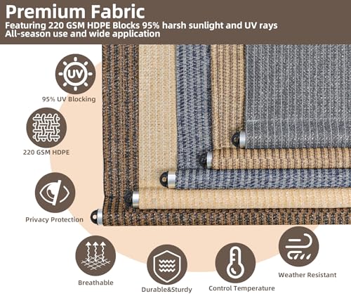 Outdoor Roller Shades for Patio (Mocha / 60"W x 96"H)