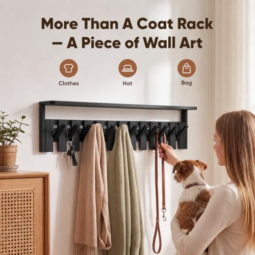 Coat Rack with 12 Hooks