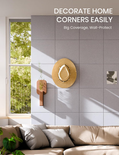 Felt Bulletin Board & Cork Board Alternative 48'' x 36'' (Soft Gray-1 / Solid tile 6-pack)