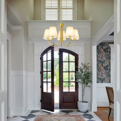 Dining Room Chandelier with Fabric Shades