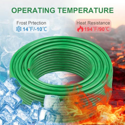 THHN Wire 14 Gauge 50FT Stranded Copper Electrical Building Wire 600V with Nylon Sheath & PVC Insulation (Green / 14AWG 50FT)