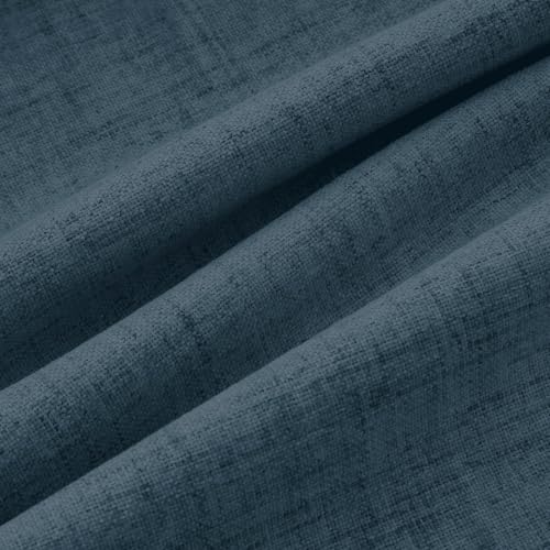 100% Blackout Linen Curtains 2 Panels Set for Bedroom Solid Luxury Decor Thermal Insulation Room Darkening Back Tab Rod Pocket Drapes for Living Room Nursery