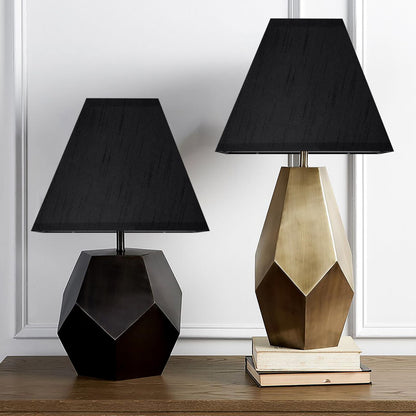 Small Square Lampshades for Table Lamps Set of 2 Black (Black-faux silk / 4 × 9 × 8.3 inches (2 pack))