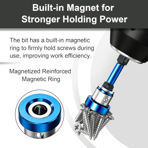 PH2 Magnetic Positioning Screwdriver Bits (Blue)
