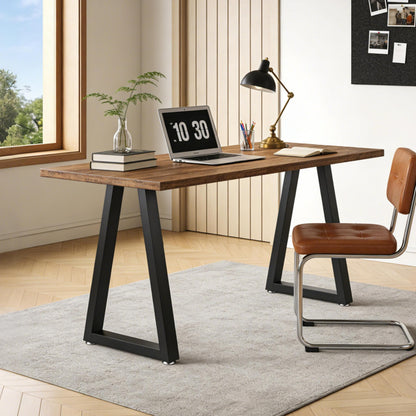 Metal Table Legs 28x17.7 Inch Trapezoid Desk Legs (H28" × W17.7" T)