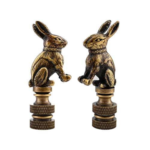 Solid Brass Base Rabbit Lamp Finials 2 Pack
