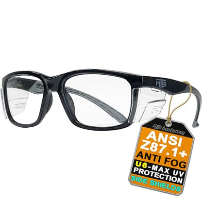 E60 Anti Fog Safety Glasses with Side Shields ANSI Z87 Eye Protection for Men Women Lab Chemistry Goggles DIY