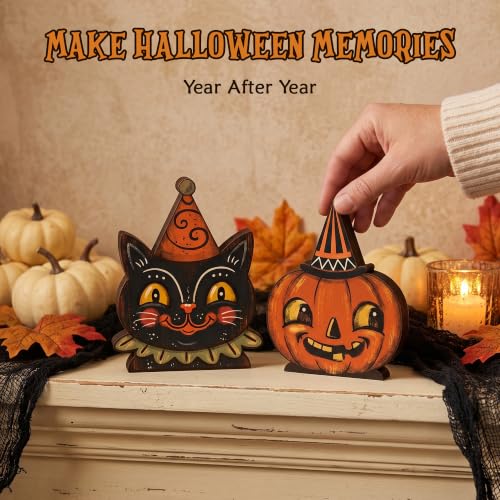 5PCS Wooden Halloween Decor Small Halloween
