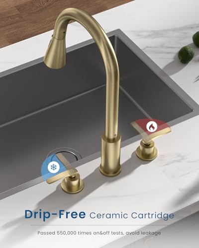 Kitchen Sink Faucet Stainless Steel with Sprayer 2
